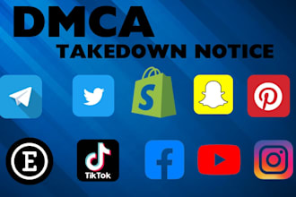 send dmca takedown notice to remove tiktok,facebook, google,reddit,shopify