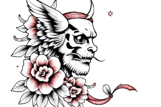draw american traditional tattoo design by request