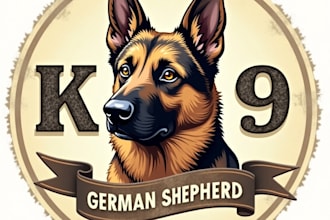 design high quality k9 dog vintage logo with creative concepts