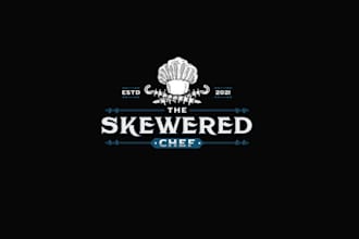 design unique skewered chef logo