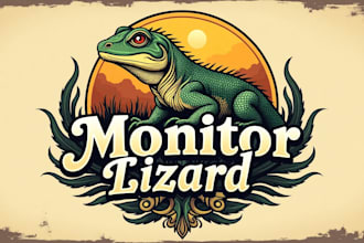 do unique monitor lizard logo for your business in 24 hours