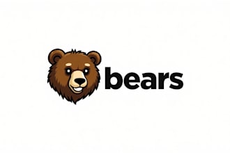 do awesome bear head emblem mascot logo design