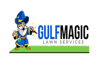 design mascot lawn care business logo