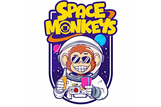design space monkeys card game character logo