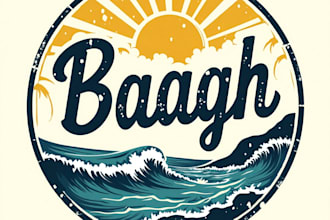 design high quality vintage beach logo with free source file