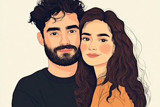 draw couple portrait illustration