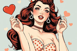 pin up girl and pin up girl illustration