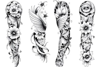 create a tattoo design of tattoo sleeve