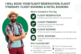 book your flight reservation and itinerary and hotel booking