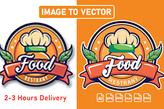 do vector tracing, redraw, recreate your logo within 2 hours