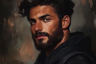 paint realistic or cartoon digital portraits