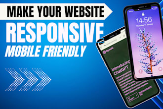 make your non responsive website responsive and mobile friendly and fix issues