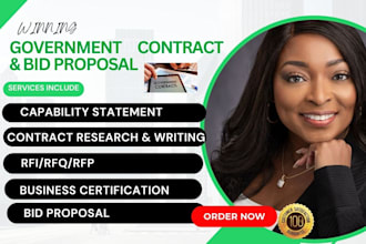 write winning bid proposal, rfp, rfq, rfi and secure government contract, grant
