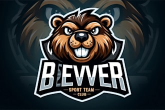 do beaver head sport team or club mascot logo design
