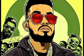 design a cartoon cover art, single, mixtape or album cover