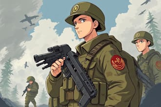 draw military characters or military related illustrations