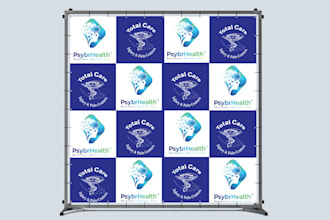 create step and repeat or backdrop banners from your logo