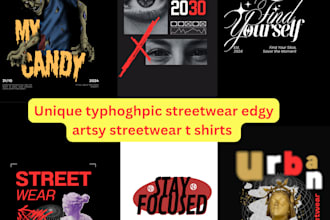 create unique edgy artsy streetwear design clothing within 4hrs