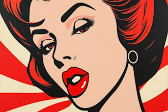 draw a retro pop art roy lichtenstein style