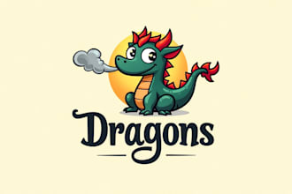 design outstanding children dragon smoking mascot logo in 21 hour