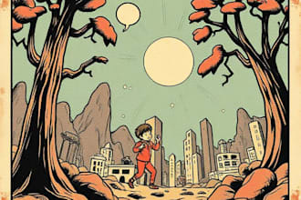 draw a retro vintage comic illustration