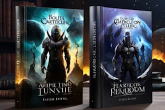 create professional fantasy book cover and sci fi book cover