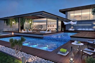 design or redesign modern 3d house exteriors with landscaping, facade rendering