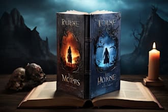 design fantasy book cover, horror, or romance book cover design