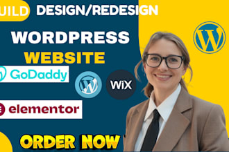 build design redesign wordpress godaddy hostinger wix bluehost dreamhost website