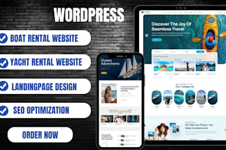 design wordpress yacht rental website boat rental website