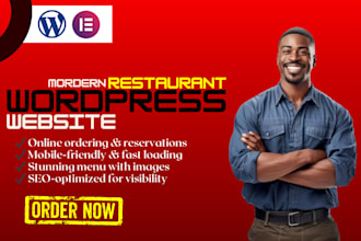 create a modern wordpress website for restaurants and cafes