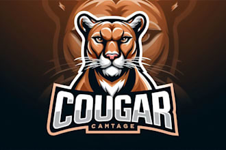 do wonderful cougar wild animal head mascot logo design