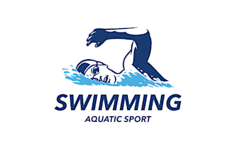 do swimming pool service brand company swimmer logo design