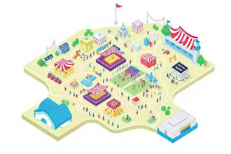 do 2d isometric event map vector festival maps illustrations
