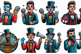 do awesome circus performers and freaks mascot logo design