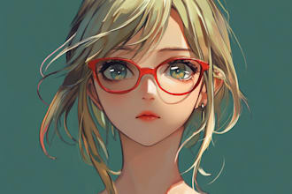 make japanese anime or manga art character illustration