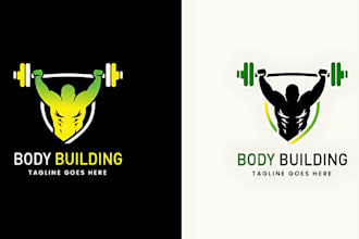 design physical, fitness, gym, yoga, bodybuilding logo