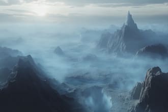 make fantasy landscape in traditional or digital art