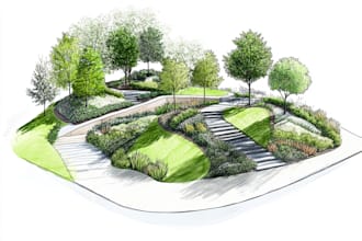 design rendering, site plan, property map, plat map, landscape design