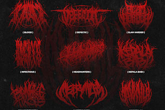do black, heavy, metal, death metal, brutal death metal, etc band logo