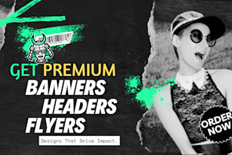 design you premium web banner, header, banner ad or a flyer