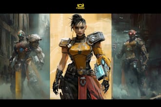 maka a sci fi character and sci fi art