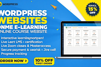 create a professional e learning website and educational online course website