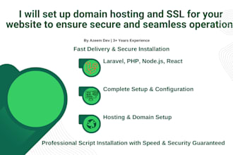setup domain, hosting, cloudflare, and SSL installation