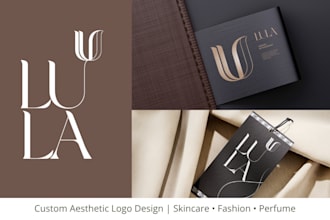 design aesthetic minimalist logo for perfume, skincare, and fashion brand