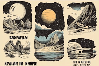 create custom illustrated retro vintage t shirt designs