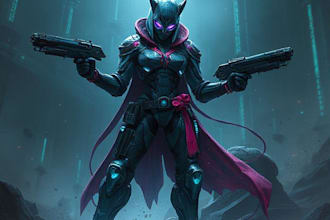 draw fantasy, sci fi, cyberpunk character art for you