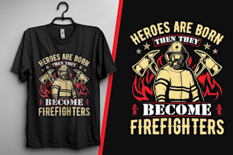 design modern firefighter hoodie tshirt logo design