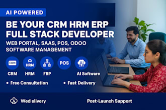 be crm hrm erp full stack developer web portal saas pos odoo software management