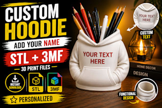 design custom stl files for 3d printing, 3d printable object